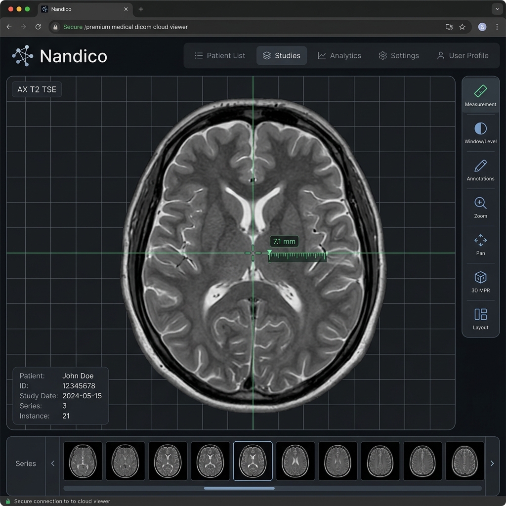 Nandico DICOM Web Viewer Mockup